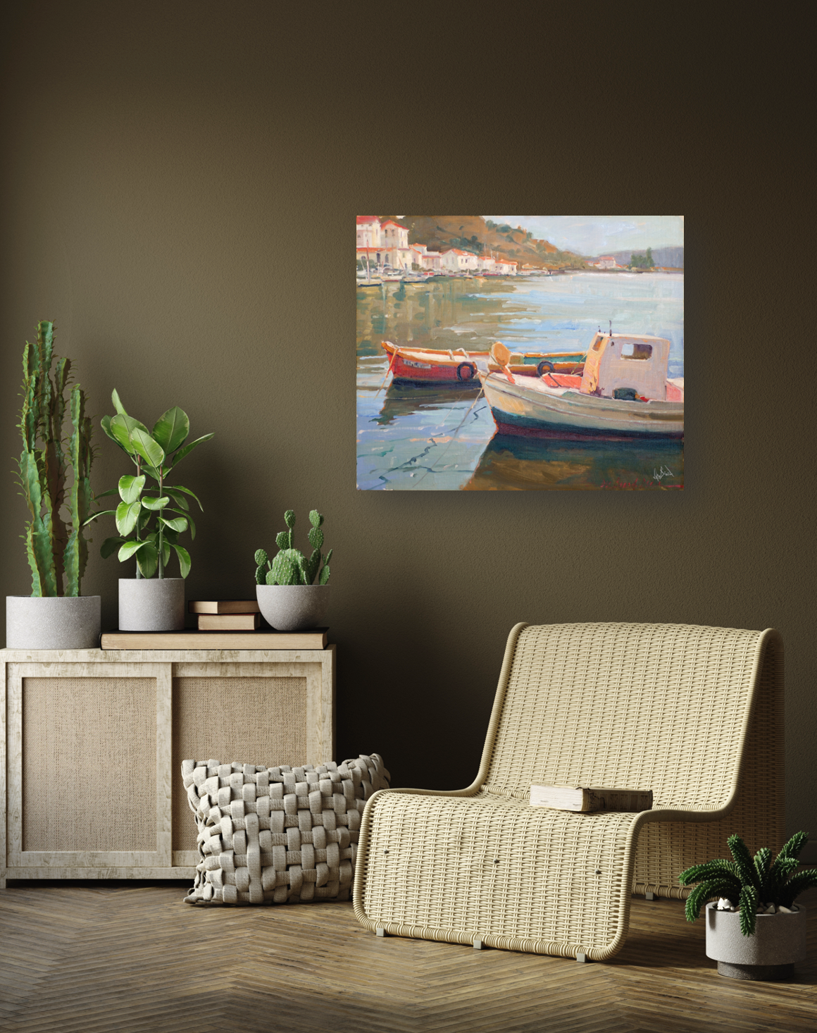 Two Boats Artist Enhanced Canvas Print by John Beard Collection - product image 4 for Resin Society