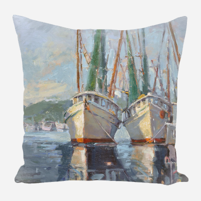 Two Shrimp Boats Pillow by John Beard Collection - main product image for Resin Society