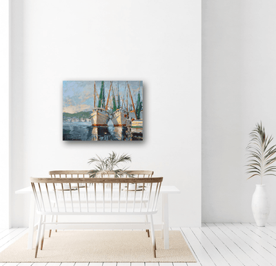 Two Shrimp Boats Artist Enhanced Canvas Print by John Beard Collection - product image 4 for Resin Society