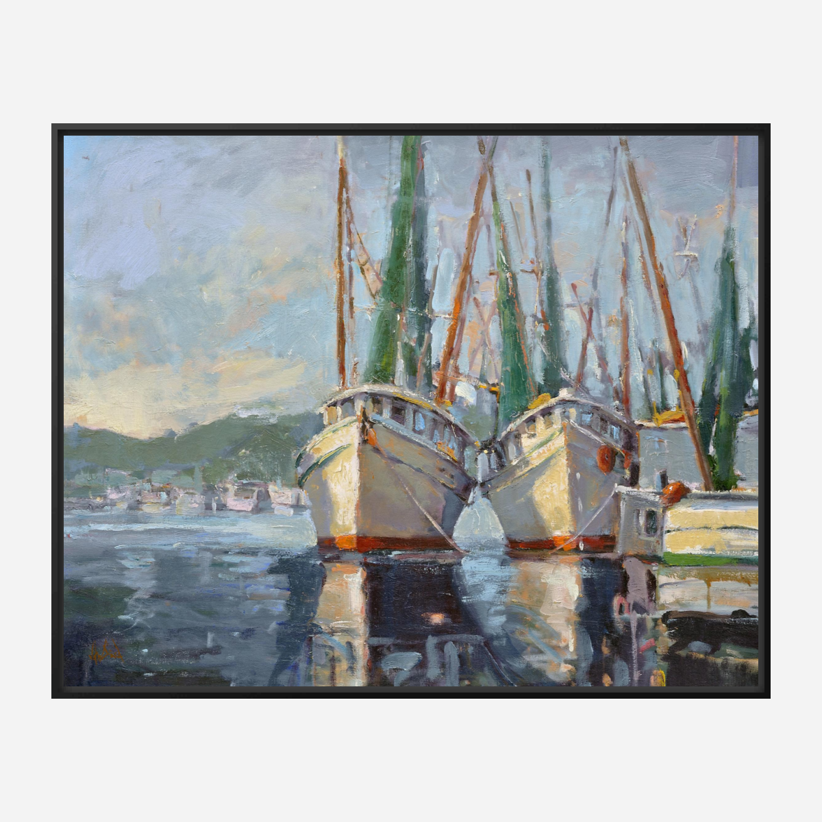 Two Shrimp Boats Artist Enhanced Canvas Print by John Beard Collection - product image 5 for Resin Society