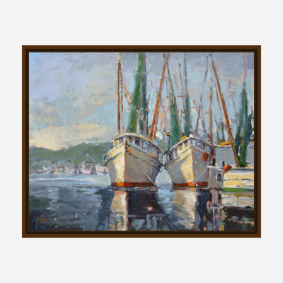 Two Shrimp Boats Artist Enhanced Canvas Print by John Beard Collection - product image 6 for Resin Society