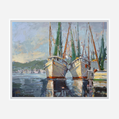 Two Shrimp Boats Artist Enhanced Canvas Print by John Beard Collection - product image 7 for Resin Society