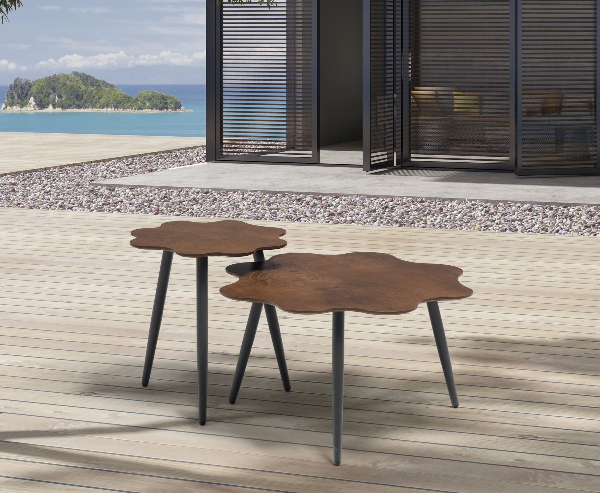 Flora Outdoor Side Table detail image - Resin Society