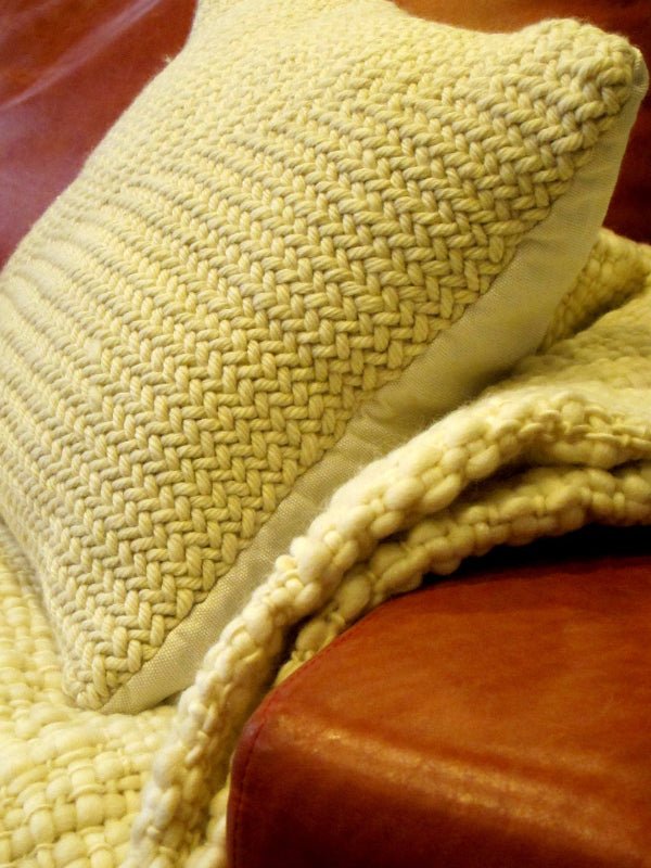 Zag Cable Knit Wool Decorative Pillow by Homelosophy