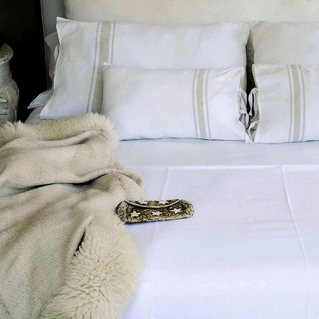 Lambskin Trim Wool Throw by Homelosophy
