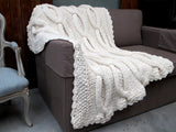 Shabby Chic Cable Knit Throw by Homelosophy