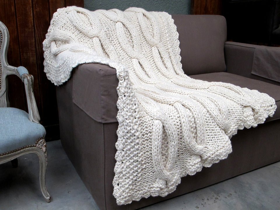 Shabby Chic Cable Knit Throw by Homelosophy