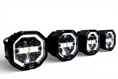3 Light U-Con Interlocking Off Road LED Pod With Amber or White DRL Running Light