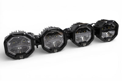 4 Light U-Con Interlocking Off Road LED Pod With Amber or White DRL by GGLighting - main product image for Resin Society