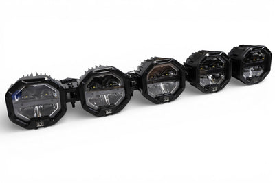 5 Light U-Con Interlocking Off Road LED Pod With Amber or White DRL by GGLighting - main product image for Resin Society