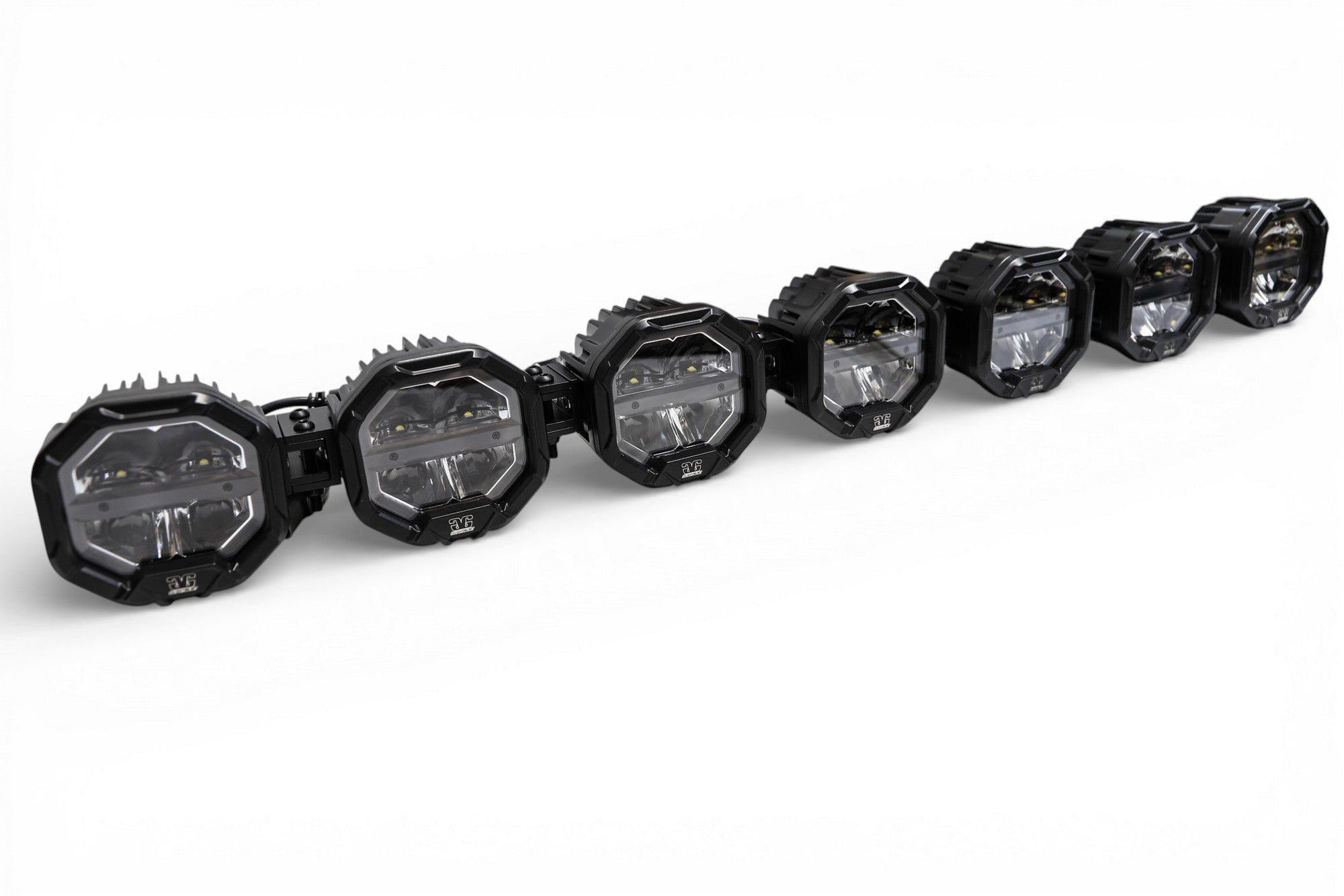 7 Light U-Con Interlocking Off Road LED Pod With Amber or White DRL by GGLighting - main product image for Resin Society