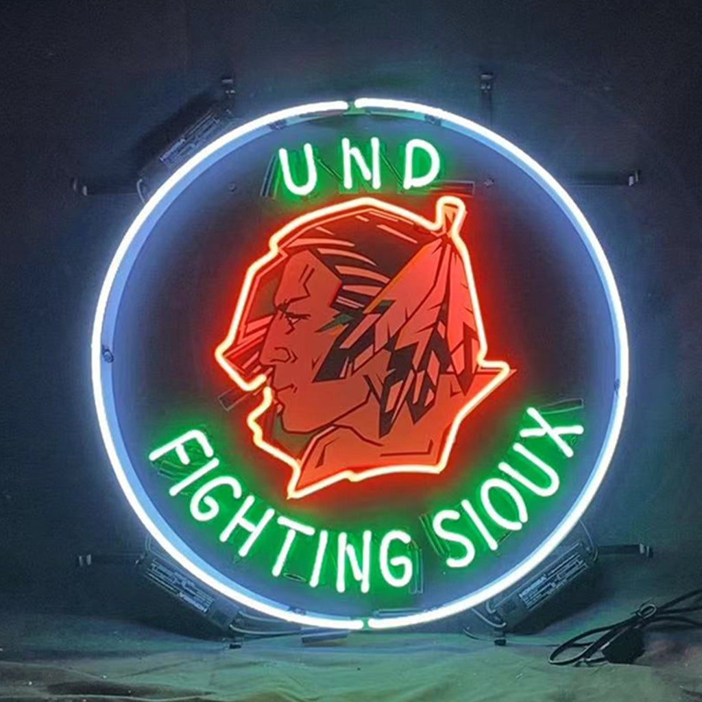 Und Fighting Sioux Neon Signs Light by Neon Signs Land - main product image for Resin Society