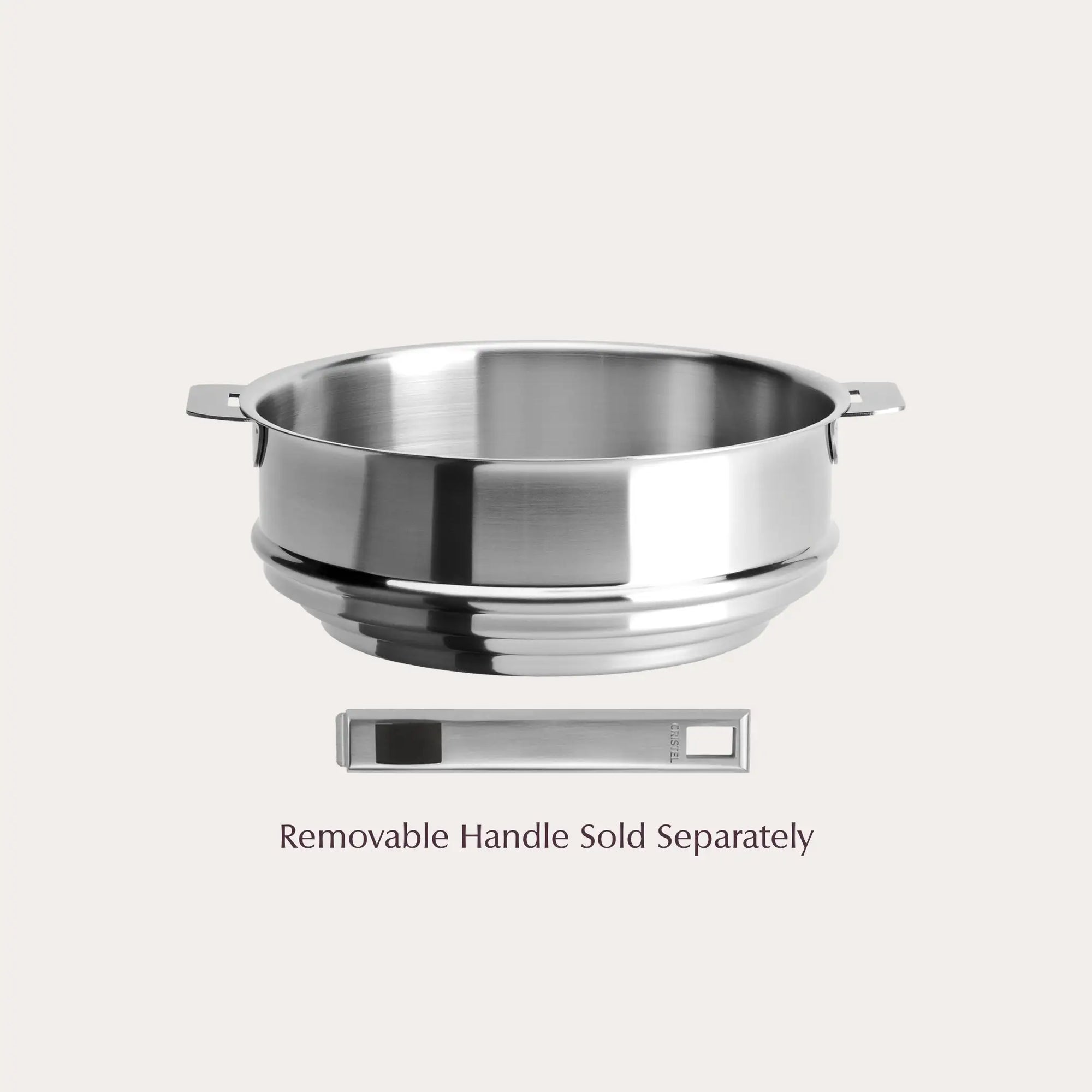 Stainless steel Universal Steamer with brushed finish by CRISTEL USA