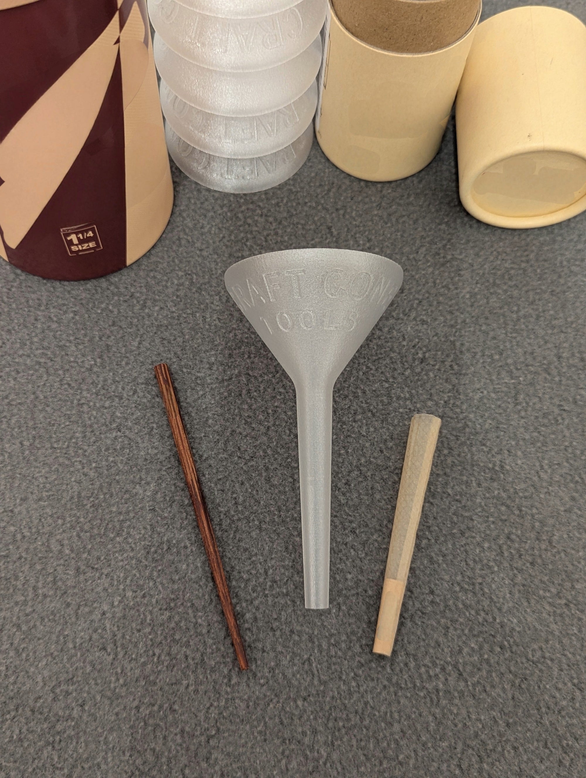 Classic Craft Cone Filler & Packing Tool Kit with packing stick and craft cone in multiple colors
