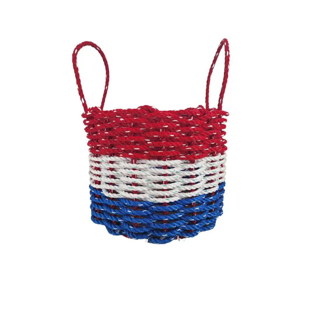 Red White and Blue Lobster Rope Basket by Little Salty Rope in various sizes