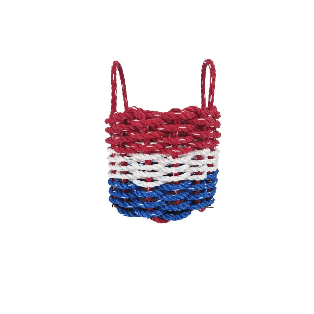 Red White and Blue Lobster Rope Basket by Little Salty Rope in various sizes