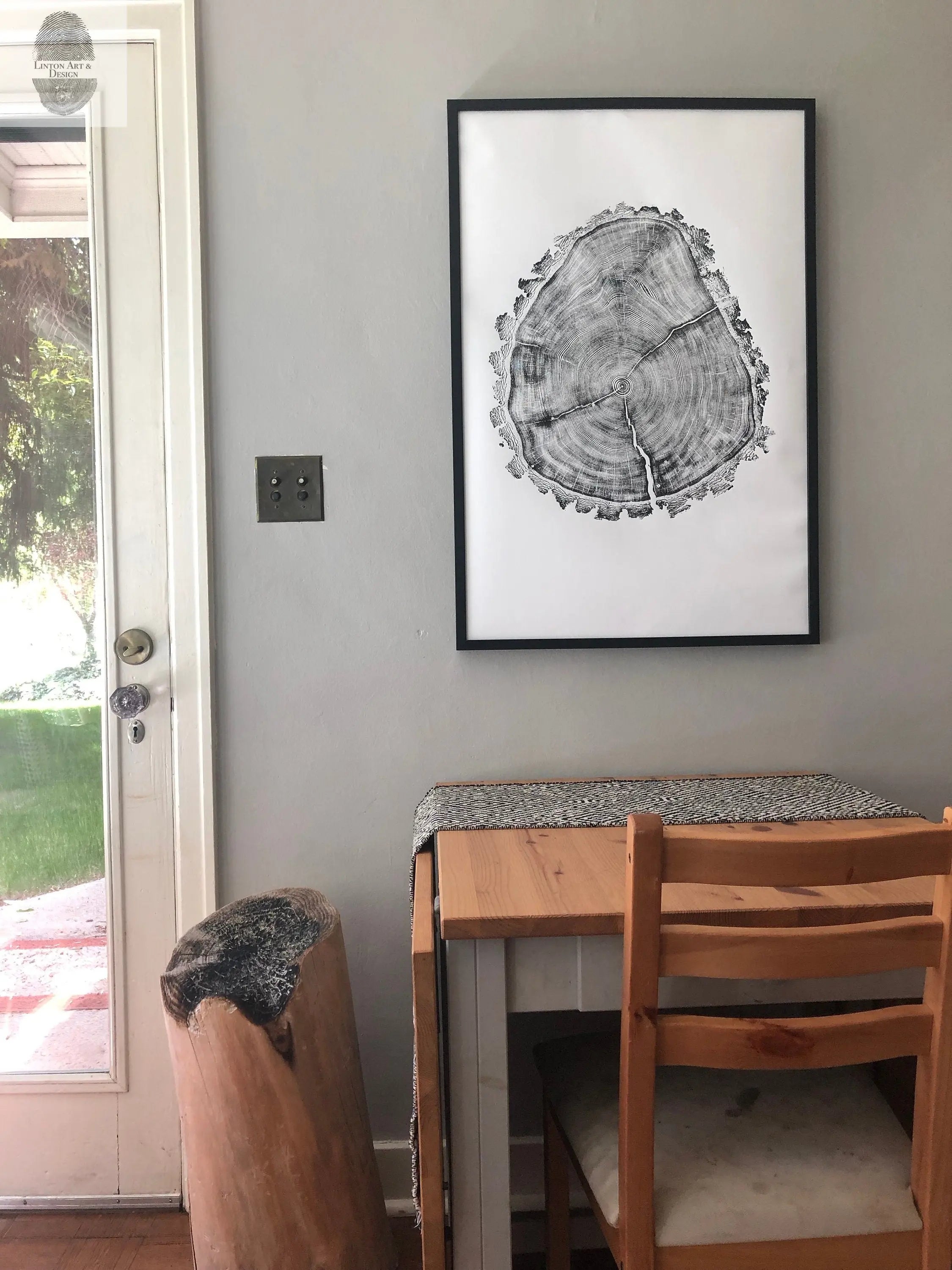 Utah Art, Tree Ring Print, Natural Wood Slice Wall Art by lintonart