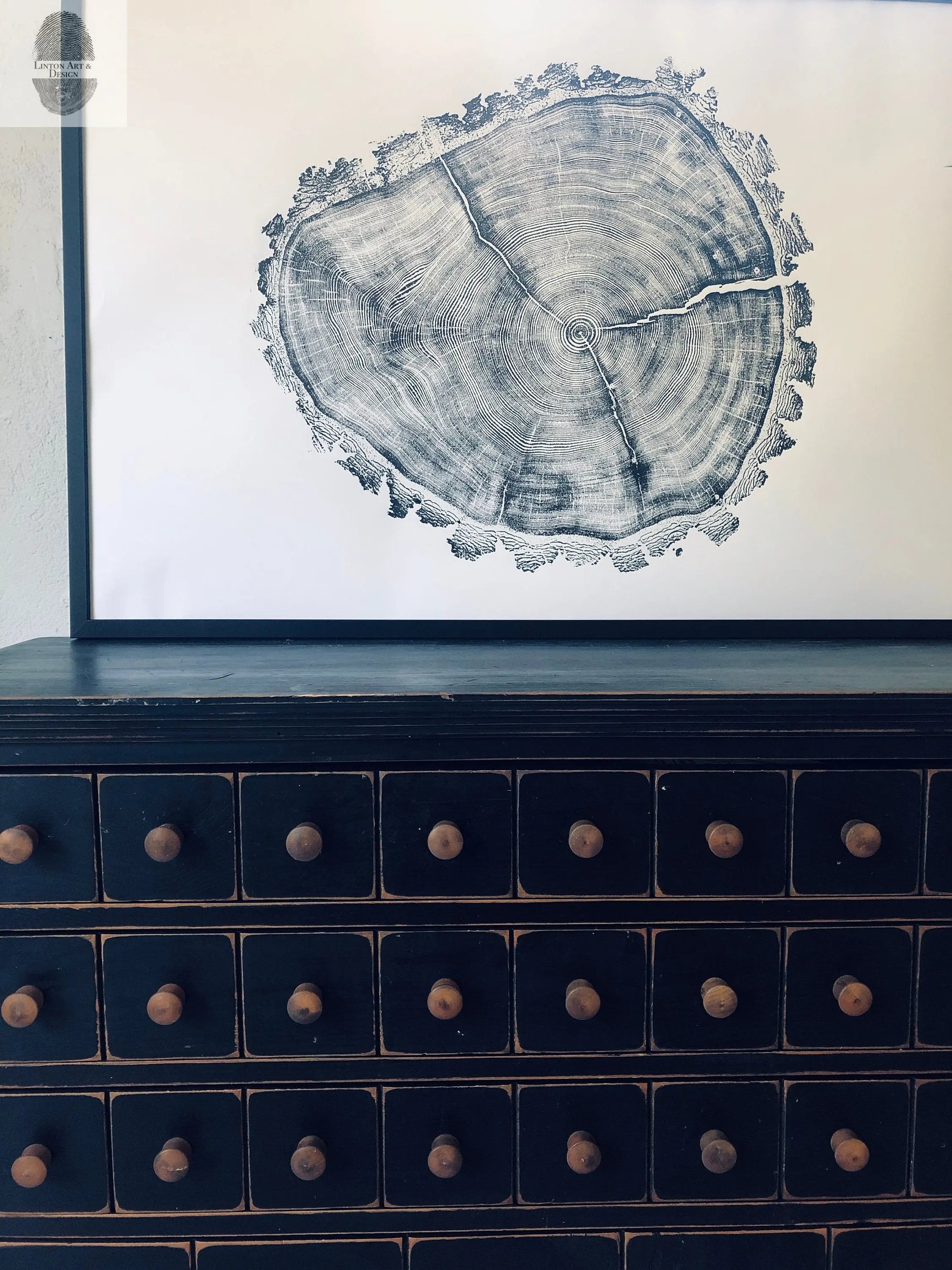 Utah Art, Tree Ring Print, Natural Wood Slice Wall Art by lintonart
