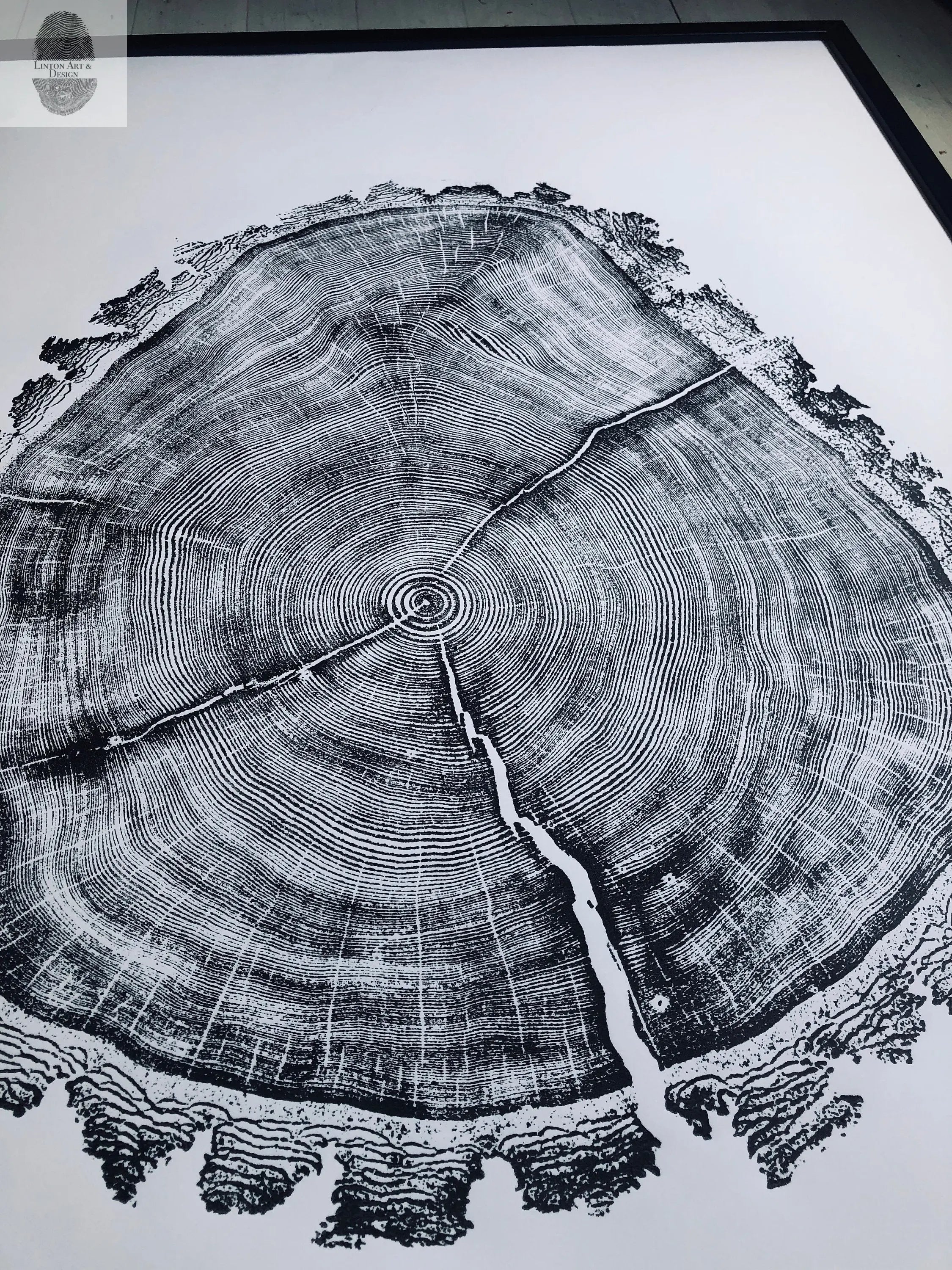 Utah Art, Tree Ring Print, Natural Wood Slice Wall Art by lintonart