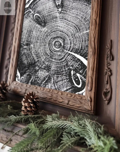 Utah Knotted Pine limited edition art print showing detailed wood ring impression in warm textured ink, 11x14 inches.