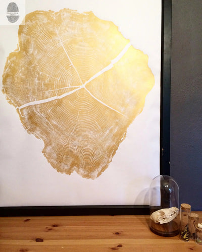 Utah Locust Tree in Gold Ink - 36x48 print