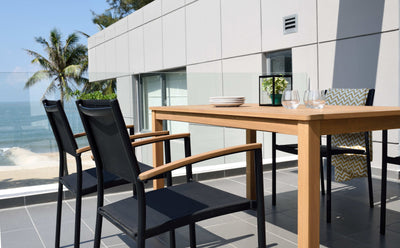 Orlando Rectangular Table and Vera Armchair Dining Set by LifestyleGarden US - product image 3 for Resin Society