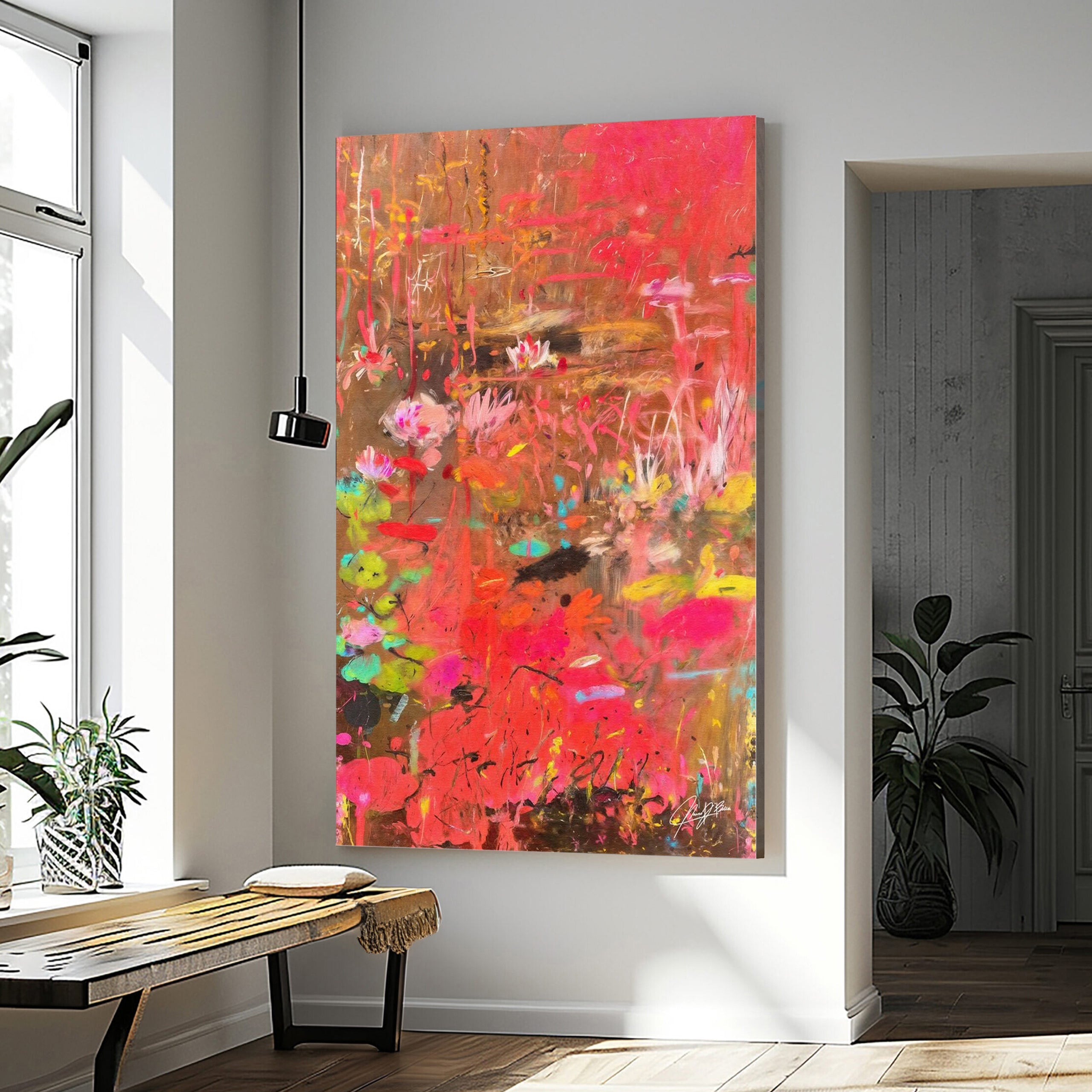 Canvas Print: "Vibrant Veil II" by Tailored Canvases - product image 2 for Resin Society