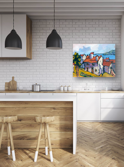 Villa by the Sea Artist Enhanced Canvas Print by John Beard Collection - product image 3 for Resin Society