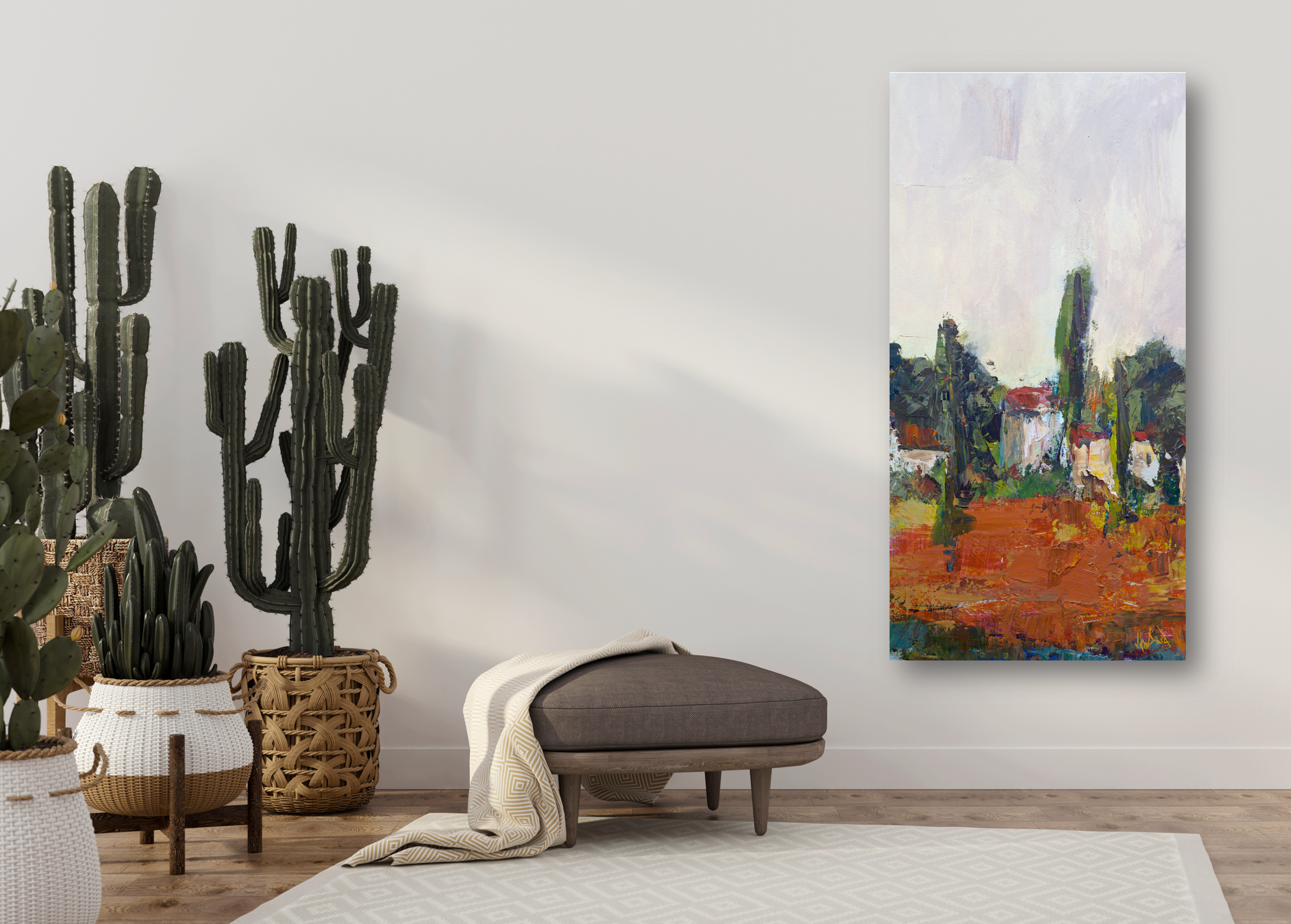 Village II Artist Enhanced Canvas Print by John Beard Collection - product image 2 for Resin Society