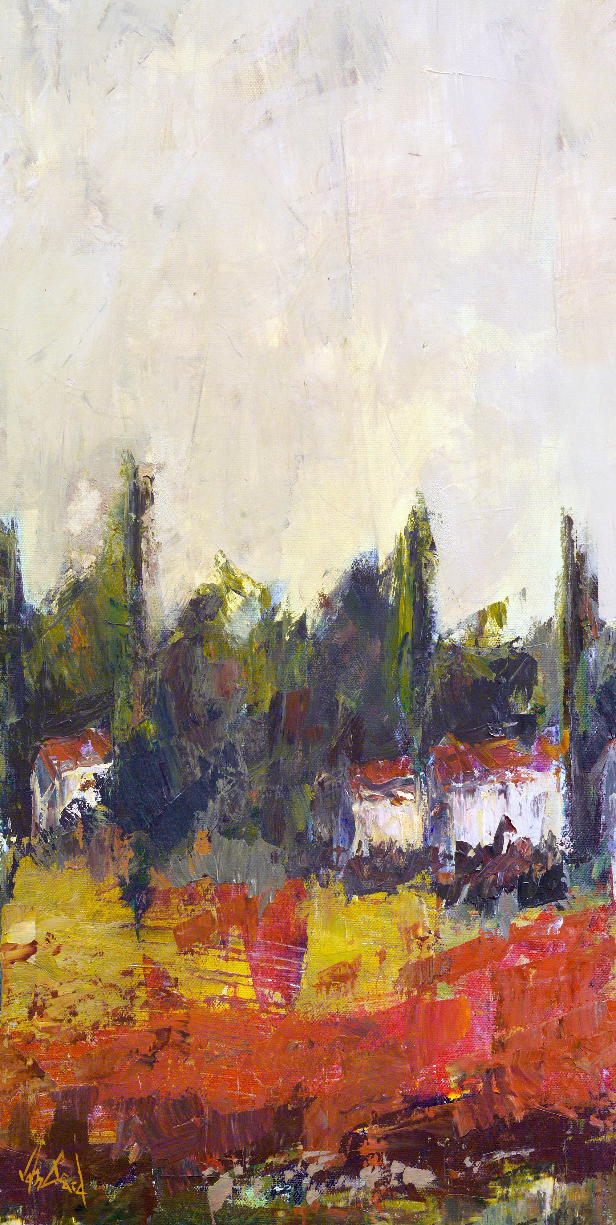 Village III Artist Enhanced Canvas Print by John Beard Collection - main product image for Resin Society