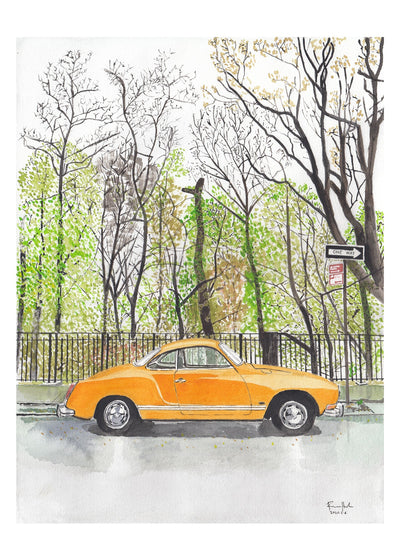 Volkswagen Karmann Ghia, Classic Car, Painting by Art By Francis - product image 5 for Resin Society