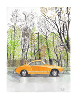 Volkswagen Karmann Ghia, Classic Car, Painting by Art By Francis - product image 8 for Resin Society