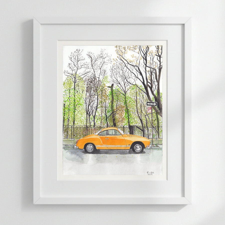 Volkswagen Karmann Ghia, Classic Car, Painting by Art By Francis - main product image for Resin Society