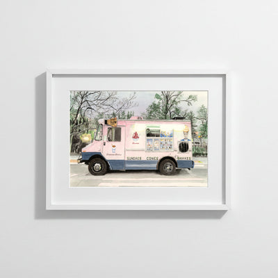 Mister Softee at Dusk, Street Scene by Art By Francis - main product image for Resin Society