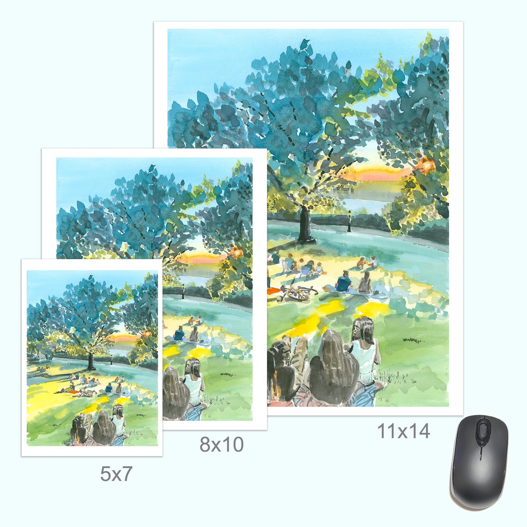 Billings Lawn 2, Watercolor, Hudson River Scene by Art By Francis - product image 5 for Resin Society