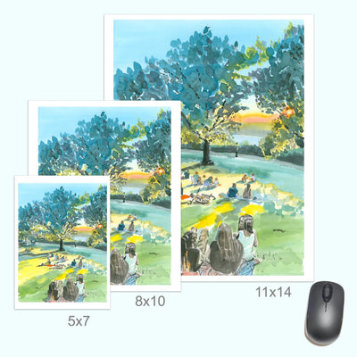 Billings Lawn 2, Watercolor, Hudson River Scene by Art By Francis - product image 5 for Resin Society