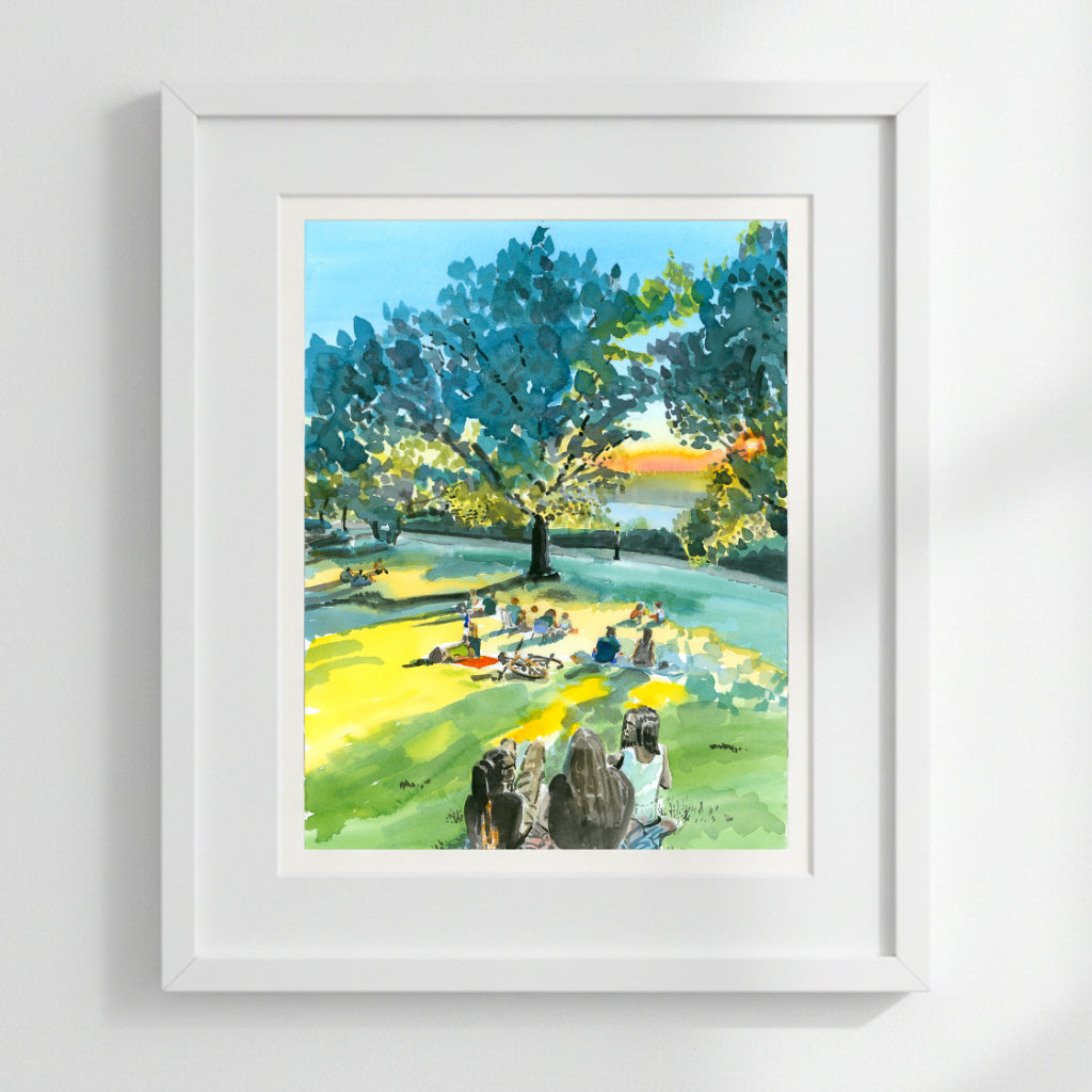Billings Lawn 2, Watercolor, Hudson River Scene by Art By Francis - main product image for Resin Society