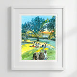 Billings Lawn 2, Watercolor, Hudson River Scene by Art By Francis - main product image for Resin Society