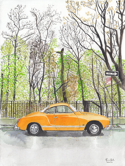 Volkswagen Karmann Ghia, Classic Car, Painting by Art By Francis - product image 3 for Resin Society