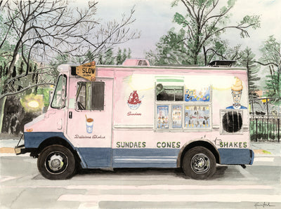 Mister Softee at Dusk, Street Scene by Art By Francis - product image 2 for Resin Society