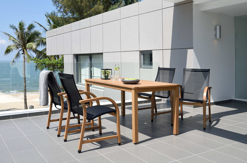 Orlando Wood Table and Manhattan Black Dining Set by LifestyleGarden US - main product image for Resin Society