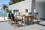 Orlando Wood Table and Manhattan Black Dining Set by LifestyleGarden US - main product image for Resin Society