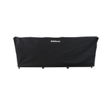 Woodhaven Full Firewood Rack Cover on firewood rack in outdoor setting