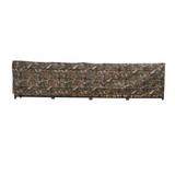 Woodhaven Full Firewood Rack Cover on firewood rack in outdoor setting