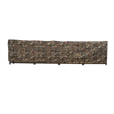 Woodhaven Full Firewood Rack Cover on firewood rack in outdoor setting