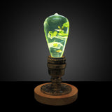 EP Light White Hydrangea handcrafted resin LED bulb with wooden base options