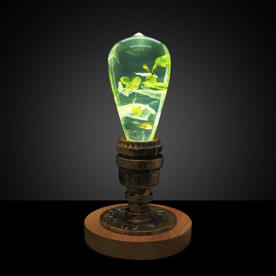 EP Light White Hydrangea handcrafted resin LED bulb with wooden base options