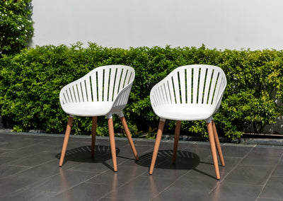 Leyland Table and Nassau White Armchairs Dining Set by LifestyleGarden US - product image 8 for Resin Society