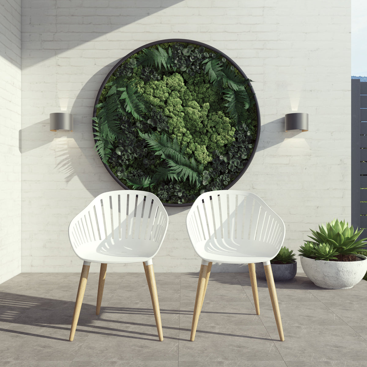 Leyland Table and Nassau White Armchairs Dining Set by LifestyleGarden US - product image 6 for Resin Society