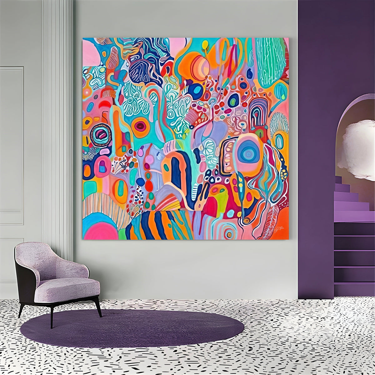 Canvas Print: "Kaleidoscopic Voyage III" by Tailored Canvases - product image 3 for Resin Society